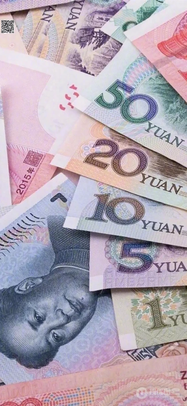 非常有钱土豪手机壁纸，创意人民币和美金手机摄影壁纸