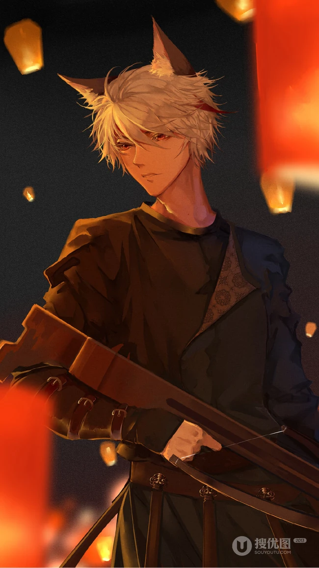 王者荣耀韩信，李白，夏侯惇等创意插画手机壁纸