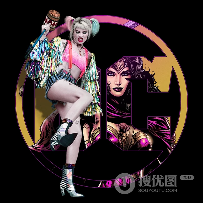 DC漫画影视新作&ldquo;猛禽小队和哈莉&middot;奎茵&rdquo;小丑女炫彩海报图片鉴赏