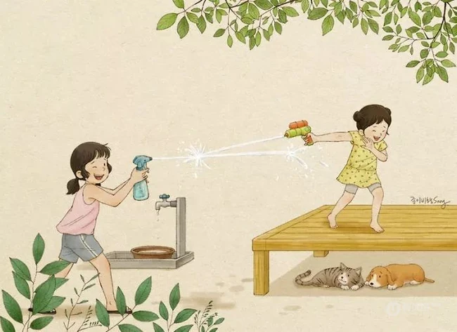 你的童年是什么样子的？韩国画师暖心描绘童年&ldquo;陪伴&rdquo;插画美图