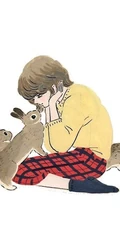 少女和兔子，爱兔成痴的日本插画家森山標子清新插画图片