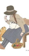 少女和兔子，爱兔成痴的日本插画家森山標子清新插画图片