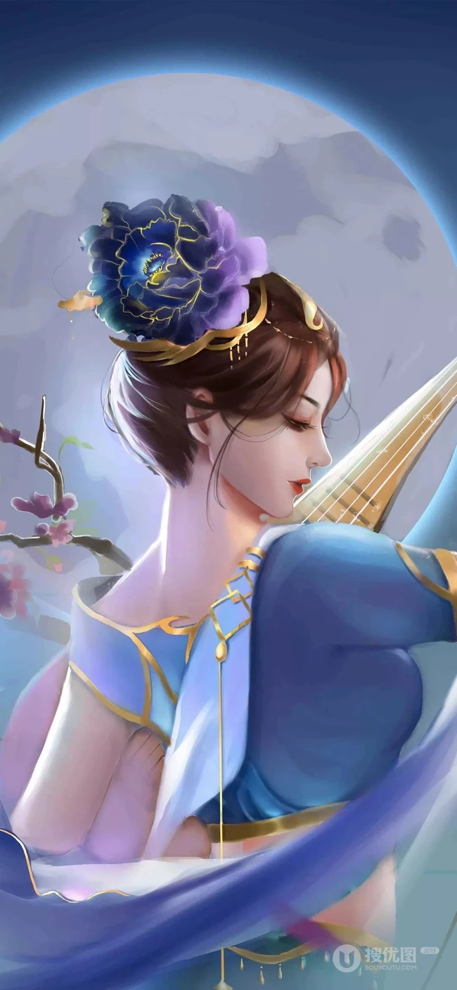 唯美的动漫少女，动漫古代美人手机壁纸推荐
