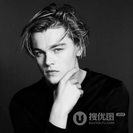 气质欧美明星美男莱昂纳多小李子黑白色调酷帅头像图片
