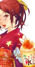 和服动漫女生图片，黄昏中总有不变的等候
