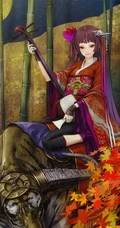 和服动漫女生图片，黄昏中总有不变的等候