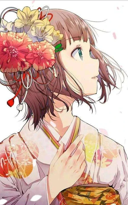 和服动漫女生图片，黄昏中总有不变的等候