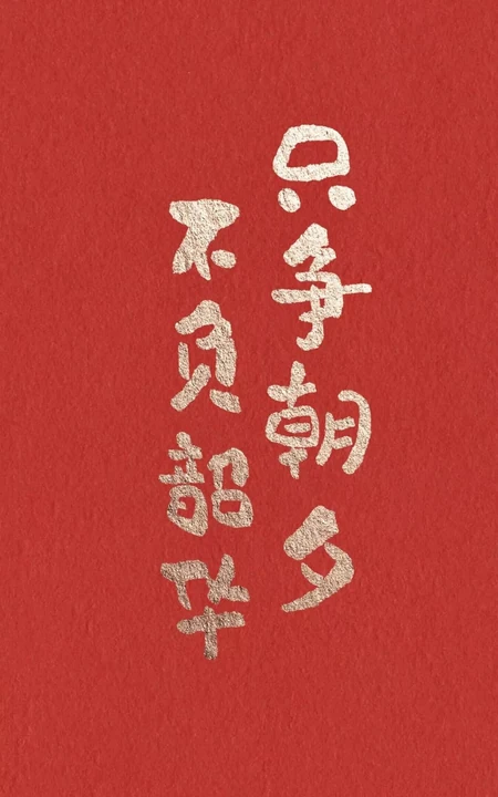 非主流文字壁纸&ldquo;不负韵华，只争朝夕&rdquo;，德云社主题文字手机壁纸