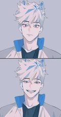 蓝黑线条手绘动漫男生创意手机背景图片4月20日