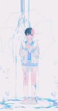 蓝黑线条手绘动漫男生创意手机背景图片4月20日
