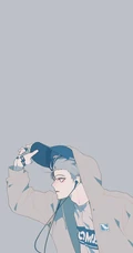 蓝黑线条手绘动漫男生创意手机背景图片4月20日