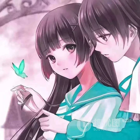 一组很好看的动漫学生情侣头像