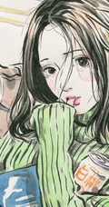 可做头像的手绘动漫少女，可爱气质线条感女孩慵懒插画图片