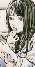 可做头像的手绘动漫少女，可爱气质线条感女孩慵懒插画图片