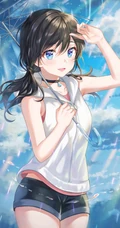 气质可爱元气动漫少女短裙，短裤精美美图插画壁纸图片