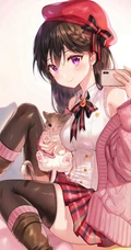 气质可爱元气动漫少女短裙，短裤精美美图插画壁纸图片
