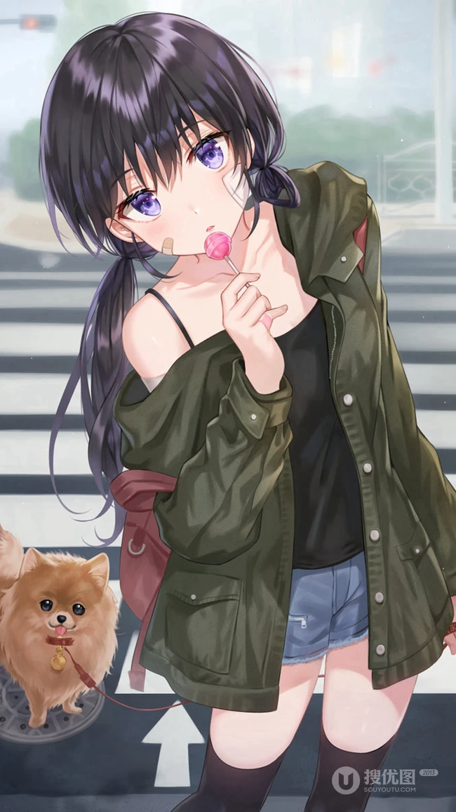 气质可爱元气动漫少女短裙，短裤精美美图插画壁纸图片