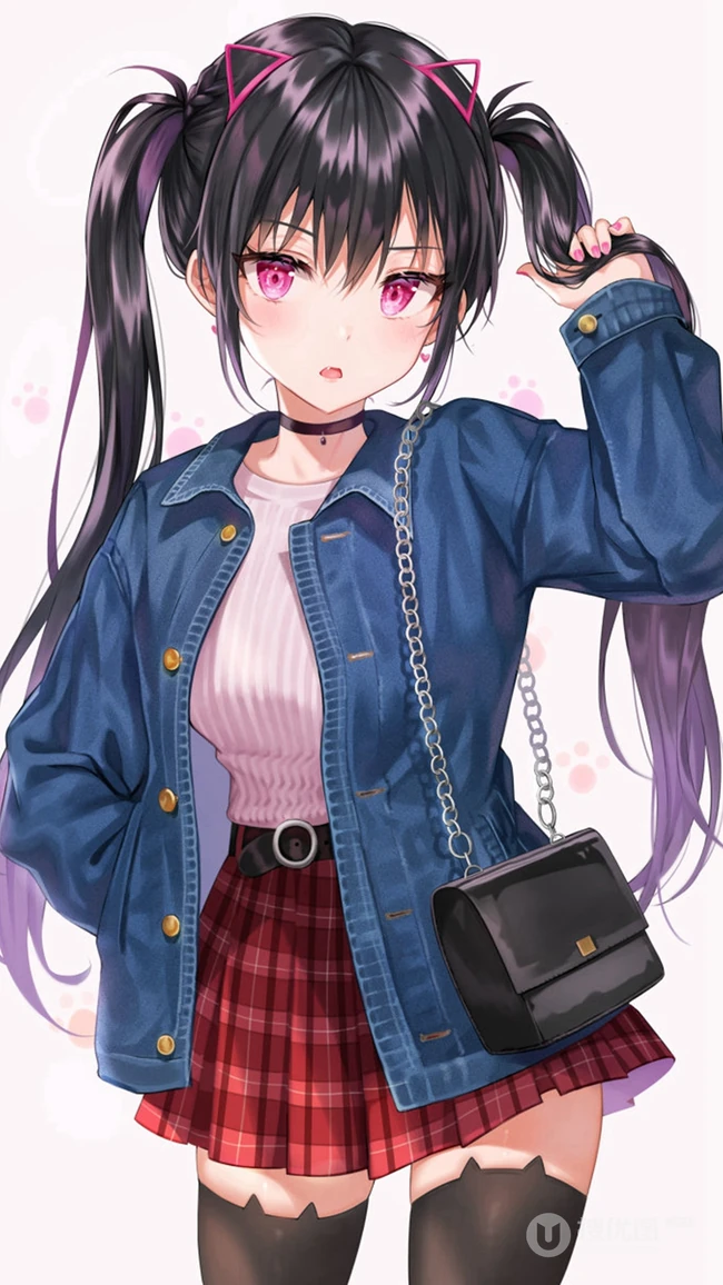 气质可爱元气动漫少女短裙，短裤精美美图插画壁纸图片