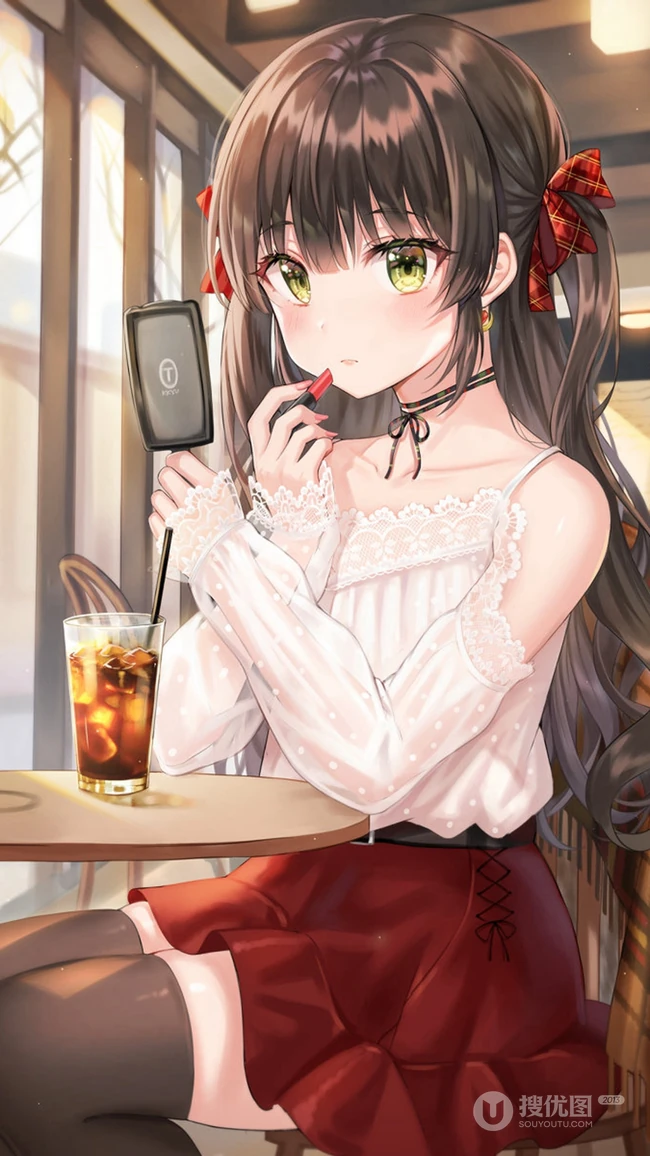 气质可爱元气动漫少女短裙，短裤精美美图插画壁纸图片
