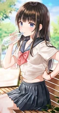 气质可爱元气动漫少女短裙，短裤精美美图插画壁纸图片