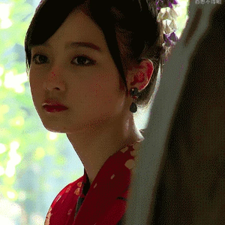 和服女生打嗝动态图，打嗝都这么美！