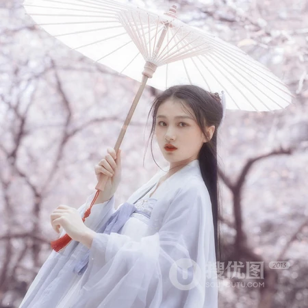 仙气古风气质女生挑花树下起舞唯美QQ头像