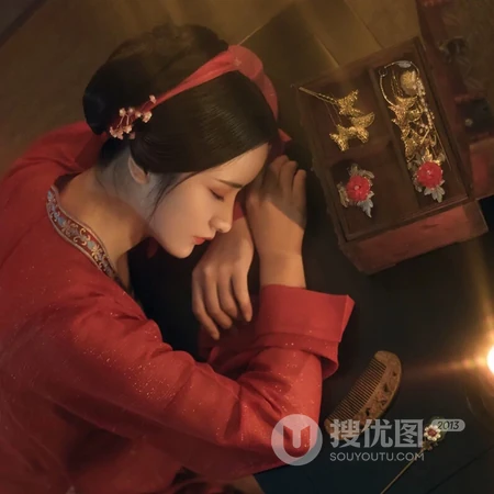 浓妆红色汉服古风气质女生头像4.21推荐