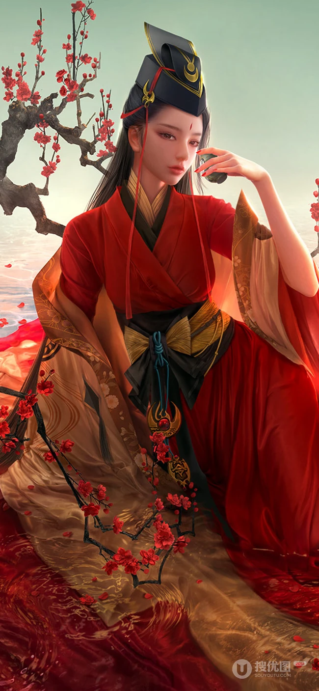 创意人物插画&ldquo;东方不败&rdquo;手机壁纸合集