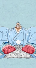 穿和服盘坐的海贼王角色简洁手机壁纸