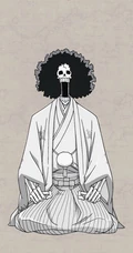 穿和服盘坐的海贼王角色简洁手机壁纸