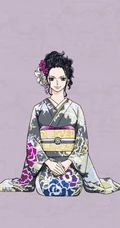 穿和服盘坐的海贼王角色简洁手机壁纸