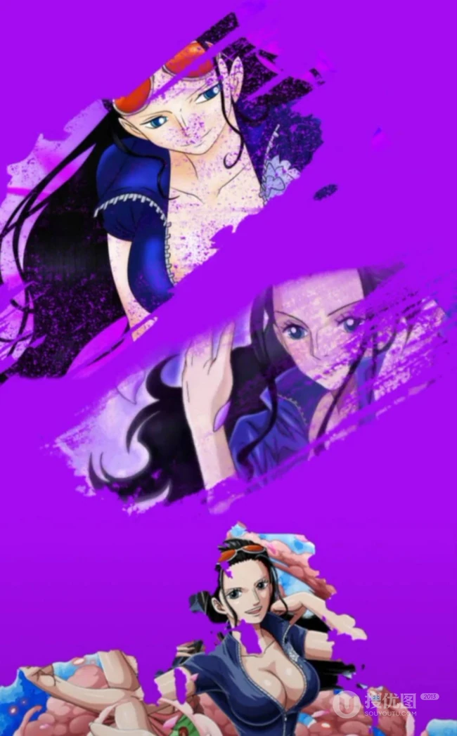 纯色毛笔笔刷创意海贼王人物手机壁纸图片