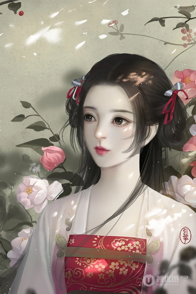 古风美人，二次元古典古风美人手绘图片，绘师引筝作品