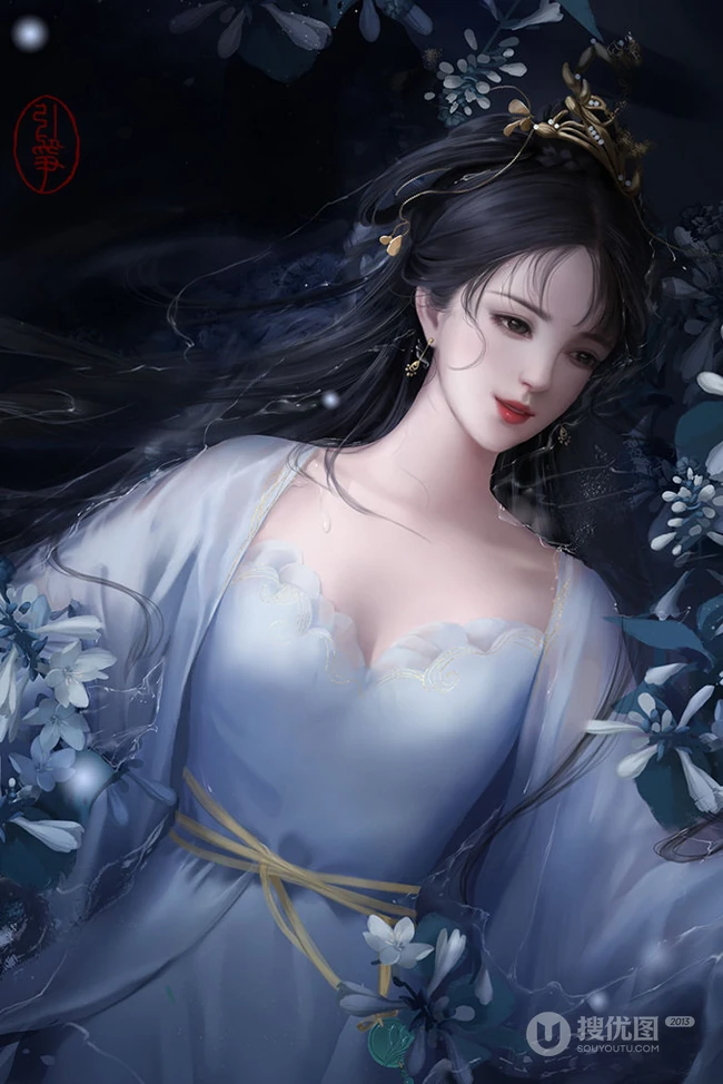 古风美人，二次元古典古风美人手绘图片，绘师引筝作品