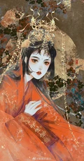 古风美人，唯美古风美人手绘插画美图，绘师画画的慕白作品
