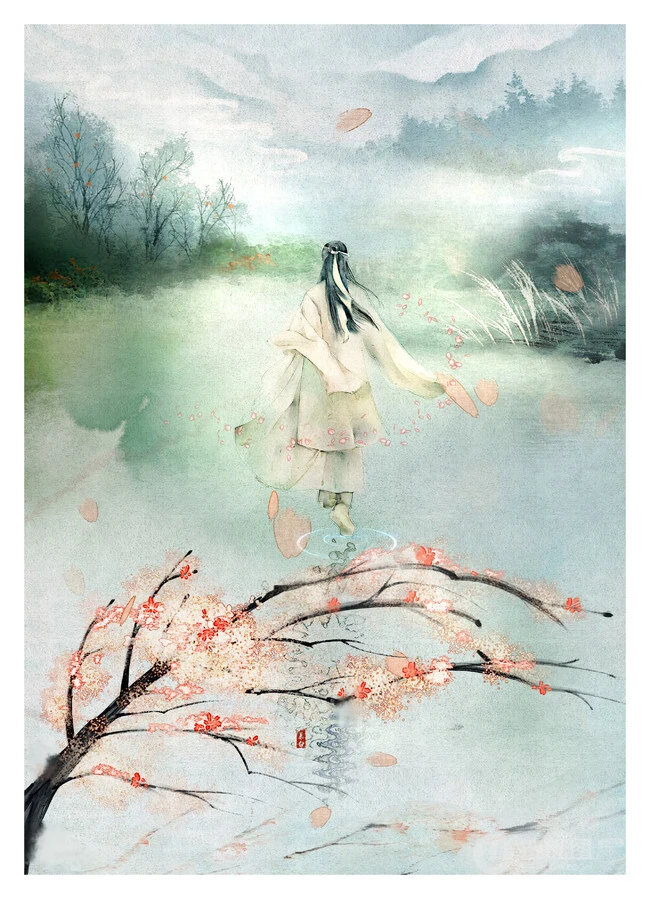 古风美人，唯美古风美人手绘插画美图，绘师画画的慕白作品