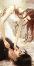 恋爱中的情侣手绘恩爱接吻亲密图片，韩国画师NOVA作品图集
