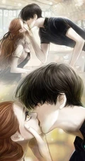 恋爱中的情侣手绘恩爱接吻亲密图片，韩国画师NOVA作品图集