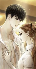 恋爱中的情侣手绘恩爱接吻亲密图片，韩国画师NOVA作品图集