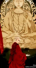 和尚图片，精美二次元少林光头和尚禅意手绘插画图片