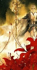 和尚图片，精美二次元少林光头和尚禅意手绘插画图片