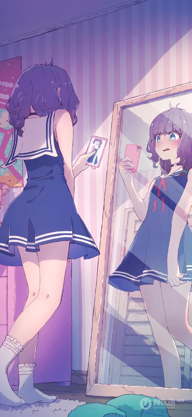 超级线条感动漫少女，精美二次元线条感少女图集欣赏