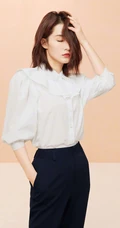 明星李沁橙色邻家女孩清纯风格写真手机壁纸