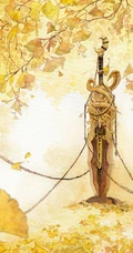 剑三水彩创意插画，国风武侠风格创意水彩画美图