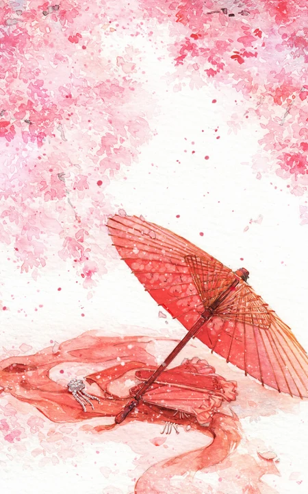 剑三水彩创意插画，国风武侠风格创意水彩画美图