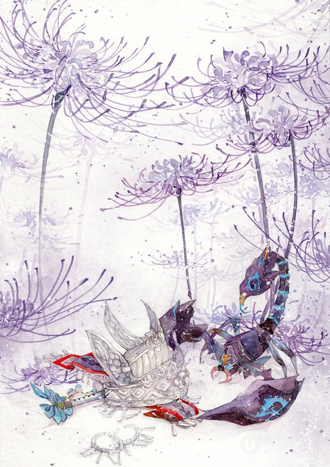 剑三水彩创意插画，国风武侠风格创意水彩画美图