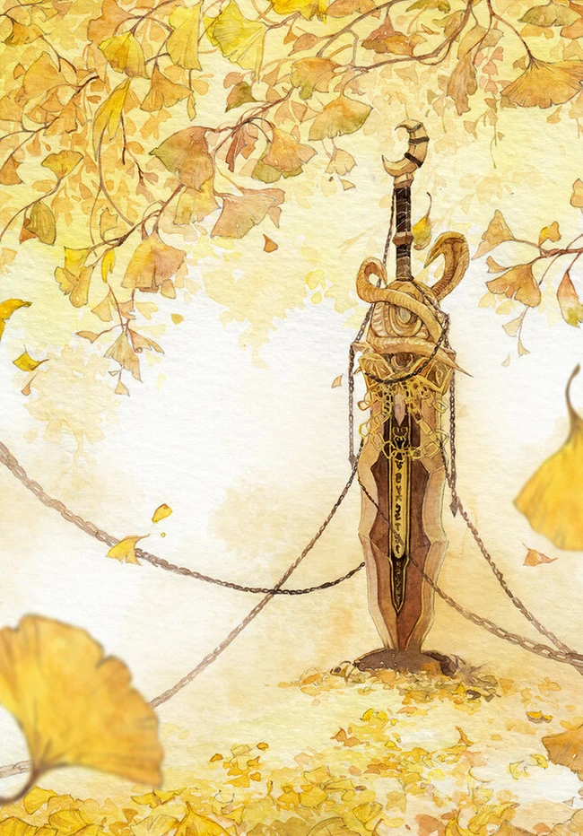 剑三水彩创意插画，国风武侠风格创意水彩画美图