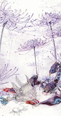 剑三水彩创意插画，国风武侠风格创意水彩画美图