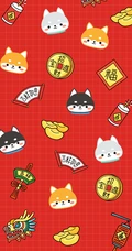 创意各元素拼贴的手机壁纸，春节元素排列手机壁纸图片