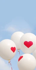玫瑰，爱心气球，情侣专用浪漫手机壁纸图片